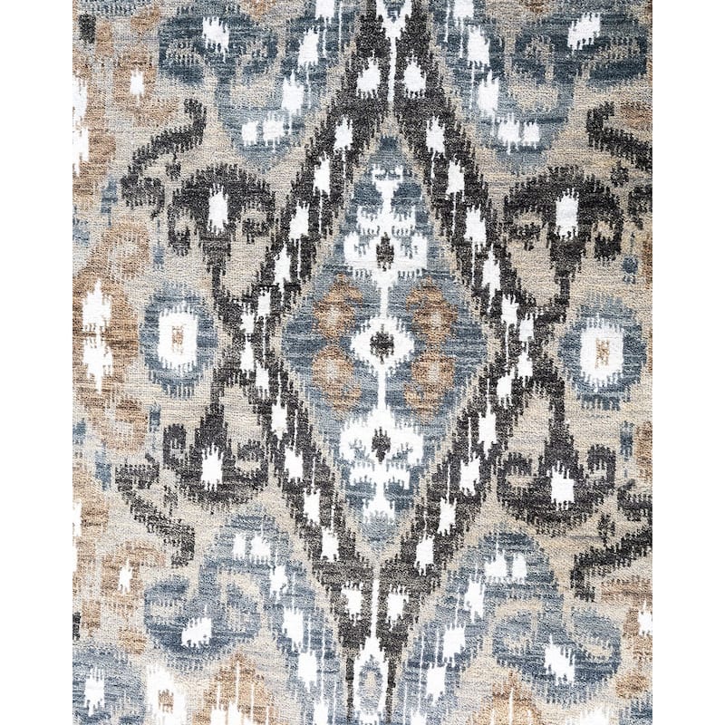 Ikat One-of-a-Kind Hand-Knotted Area Rug, Multicolor - 8' 10" x 12' 1"