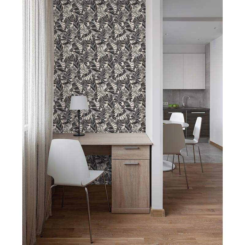 My Style Pindo Wood Cut Palm Peel & Stick Wallpaper