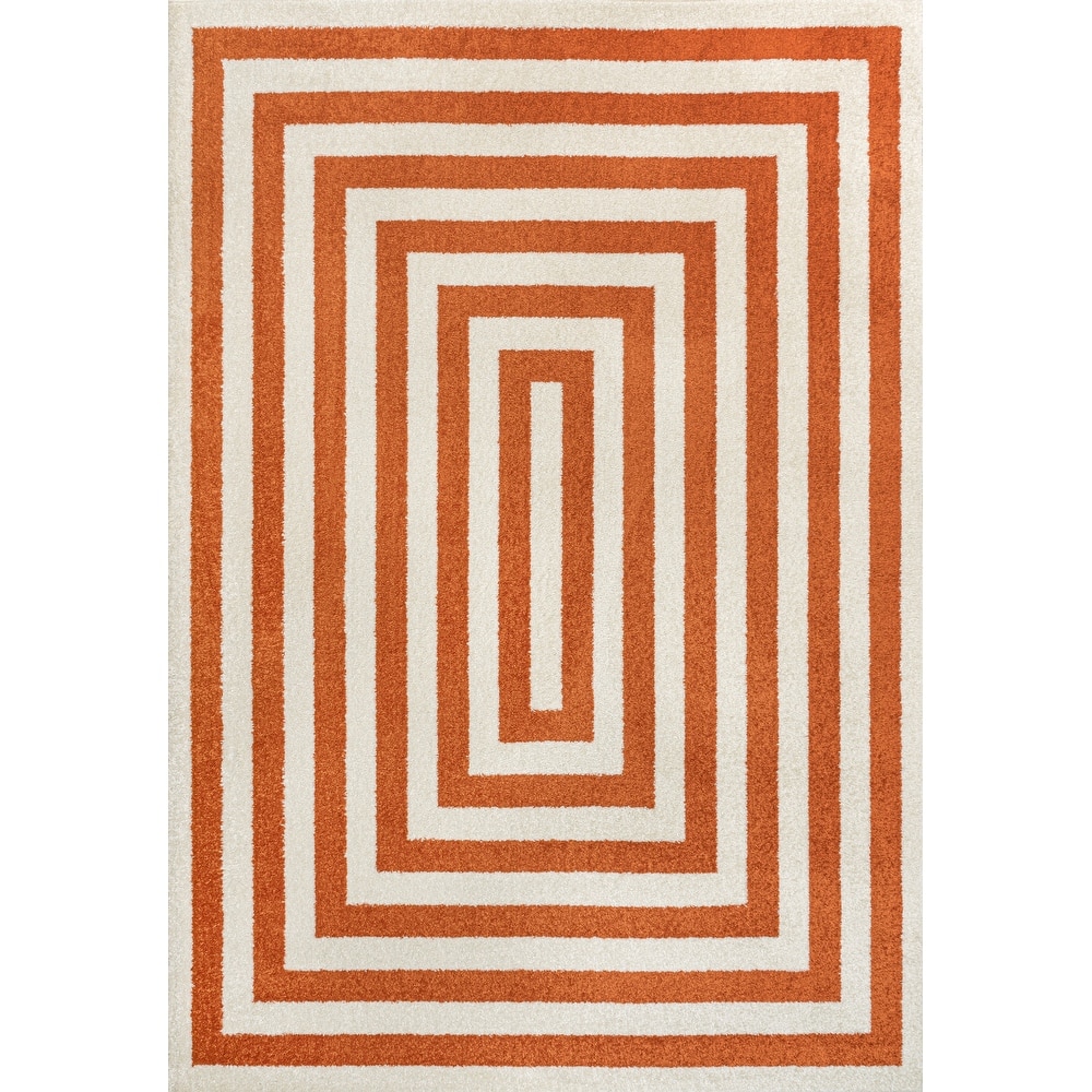 JONATHAN Y Olivier Modern Classic Mitre Stripe Brown/Ivory Rug