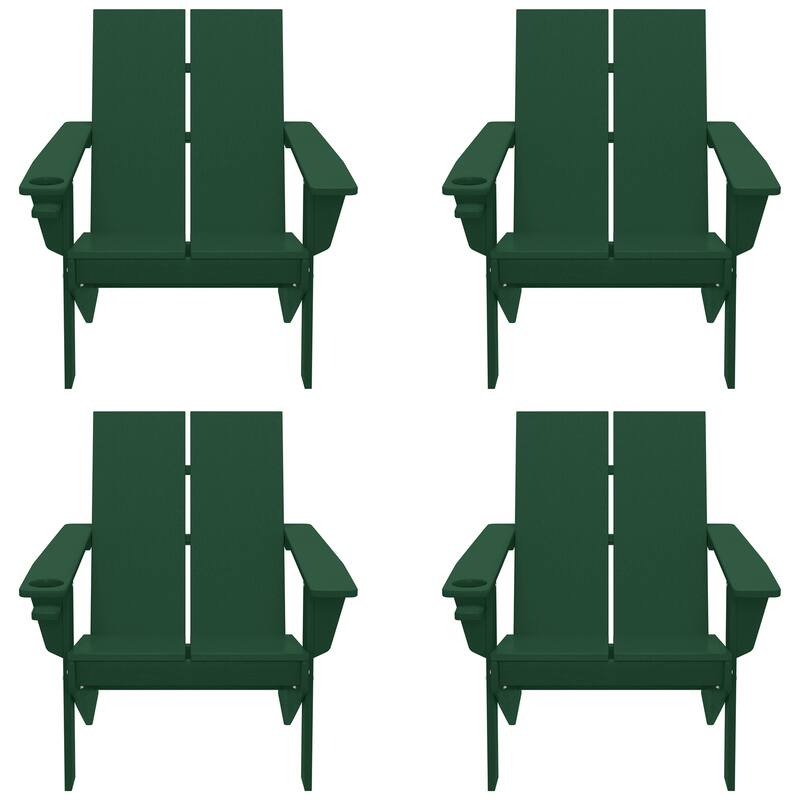 Coastin Modern Poly Adirondack Chair (Set of 4), Black