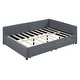 preview thumbnail 9 of 98, L-Shaped Backrest Daybed Upholstered Daybed Frame Classic Wood Slats Design with 2 Storage Drawers or Trundle, Full Size