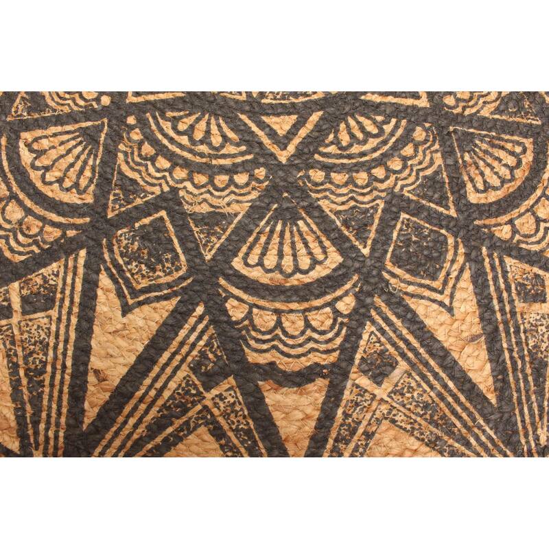 ECARPETGALLERY Braided Weave Palas Denizli Tan Jute Rug - 3'0 x 3'0