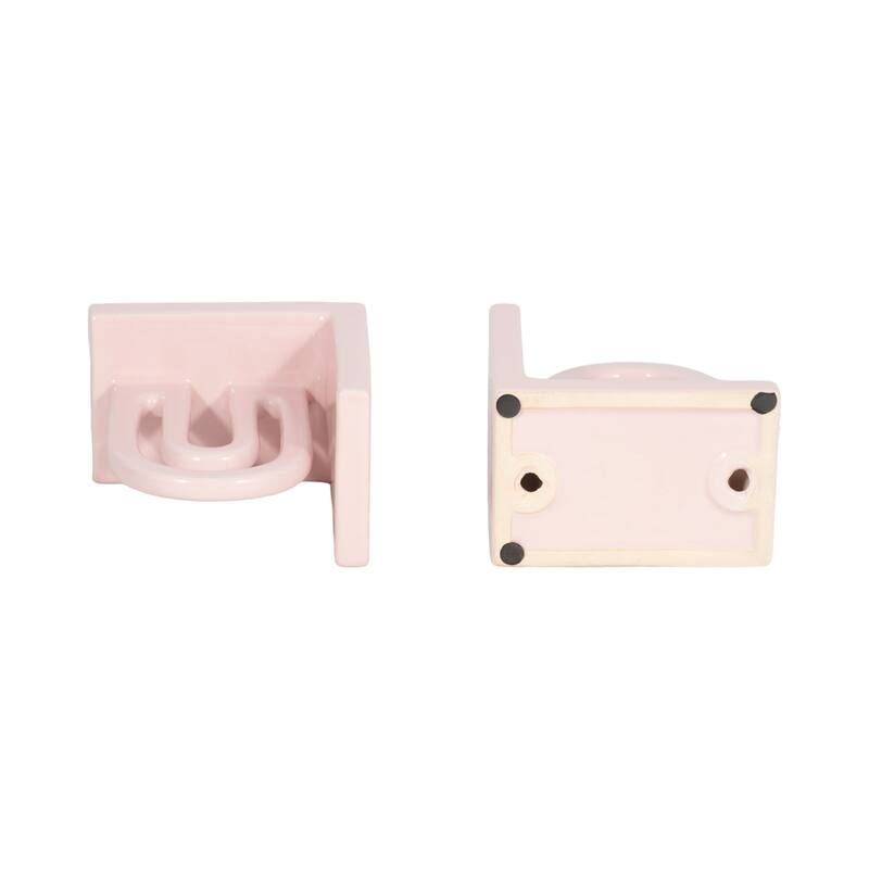 Sagebrook Home Arch Bookends Contemporary Ceramic Rainbow Arched Bookend Set for Book Display and Organization - 5" x 3" x 6"