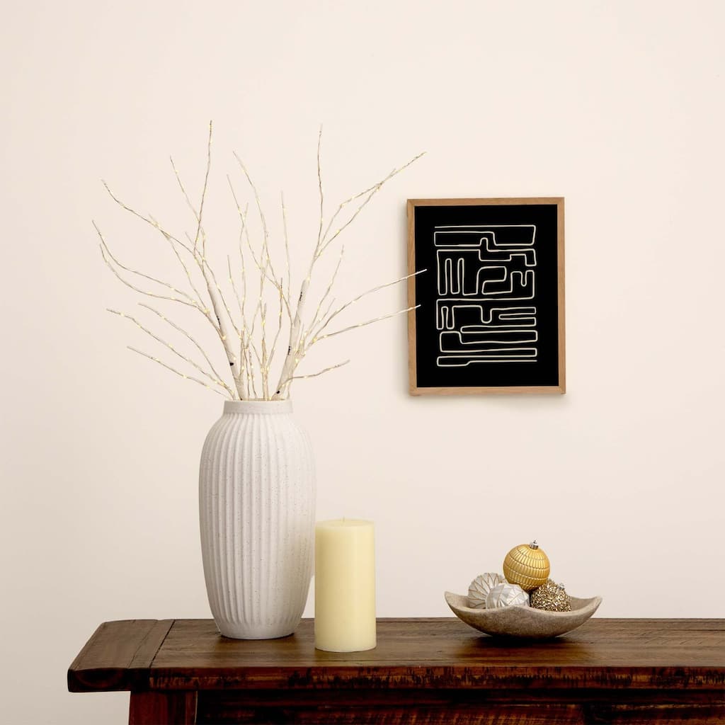 Pre-Lit Battery Operated Artificial Birch Twig Branches Christmas Tree - 36" - Warm White LED Lights - Set of 2