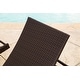 preview thumbnail 3 of 5, Abbyson Outdoor Palermo Adjustable Wicker Chaise Lounge, Dark Brown (Set of 2)