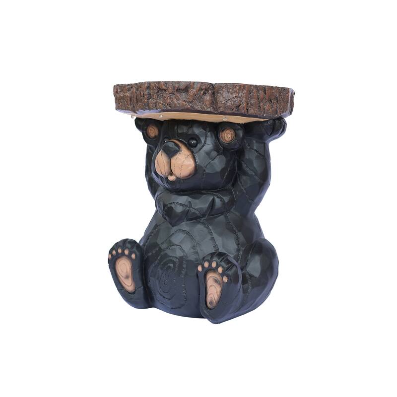 Sitting Bear Solar Powered Outdoor Garden Plant Stand - 13.5"