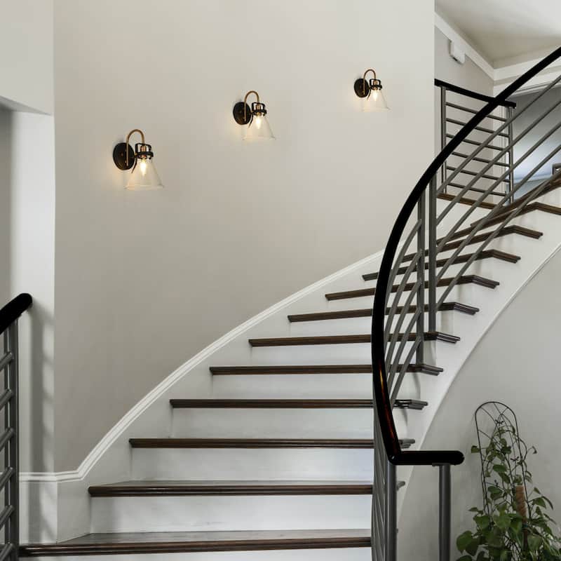 Mutch Rustic Farmhouse 1-light Wall Sconce Glass LED Dimmable Bathroom Vanity Light Kitchen Sink