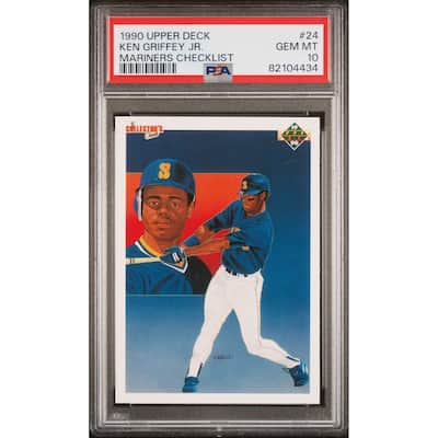 Ken Griffey Jr 1990 Upper Deck Mariners Checklist Card #24 Graded PSA 10 - 8'6" x 11'6"