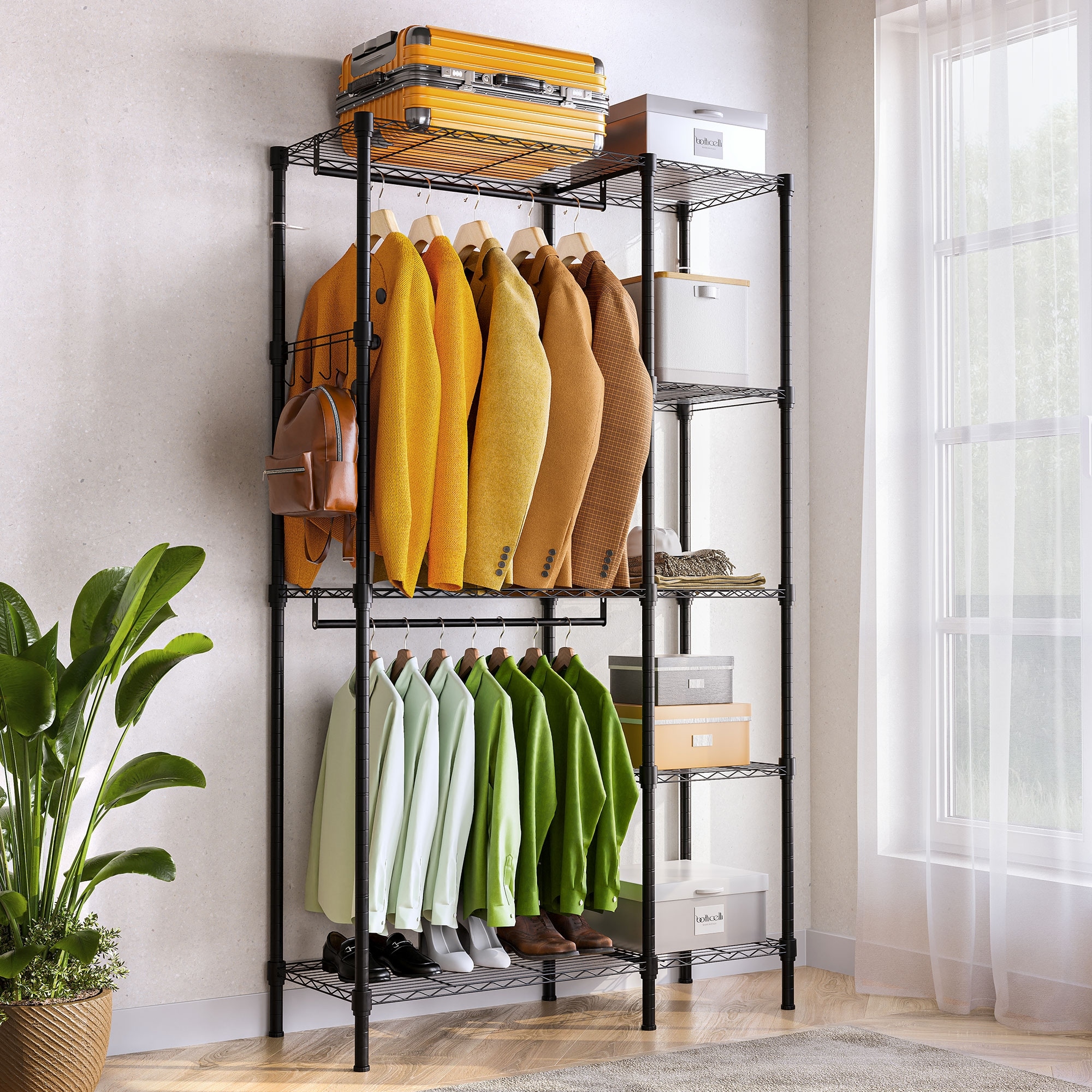 100cm Clothes Rail Rack Rack Garment Rack Freestanding Hanger Bedroom Clothing  Rack With Lower Storage Shelf - Wood - Home & Lifestyle > Personal