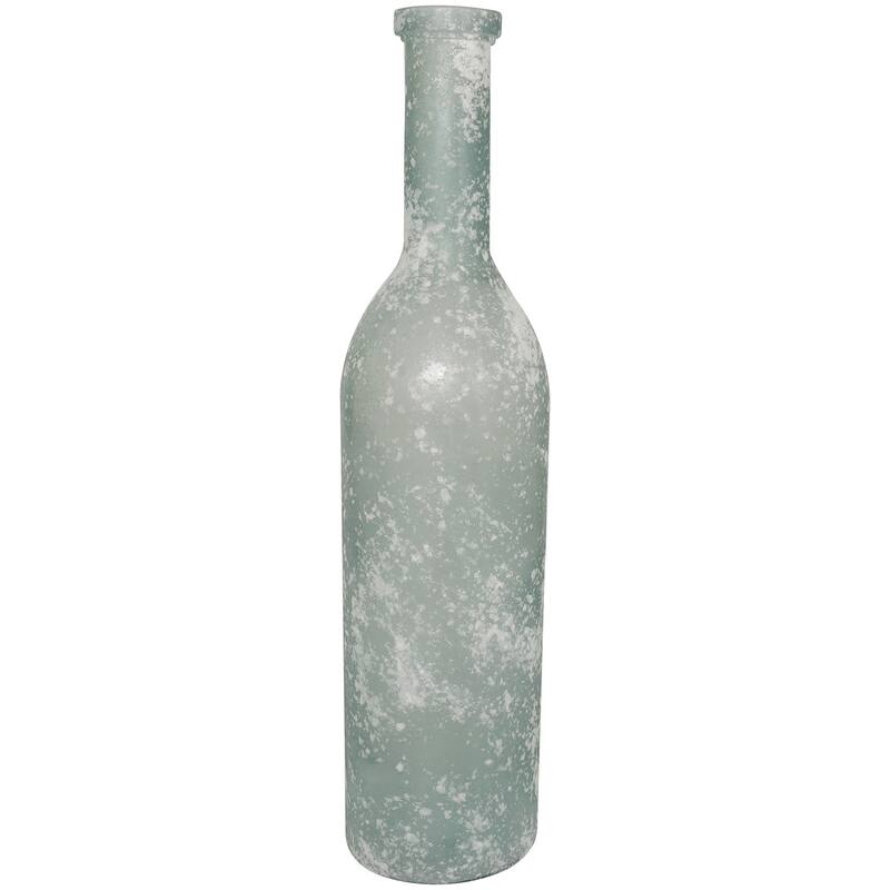 Clear Recycled Glass Handmade Frosted Spanish Bottle Decorative Vase