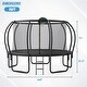 preview thumbnail 4 of 5, 14ft Kids Trampoline with Upgraded Enclosure ArcPole Basketball Board and 10 Ground Stakes