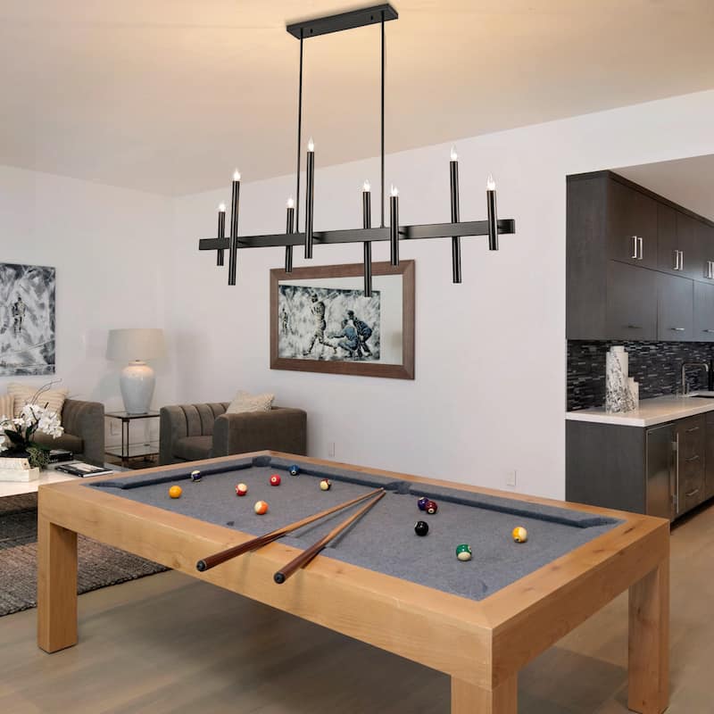 8-Light Modern Linear Candlestick Chandelier Kitchen Island Pendant Lighting