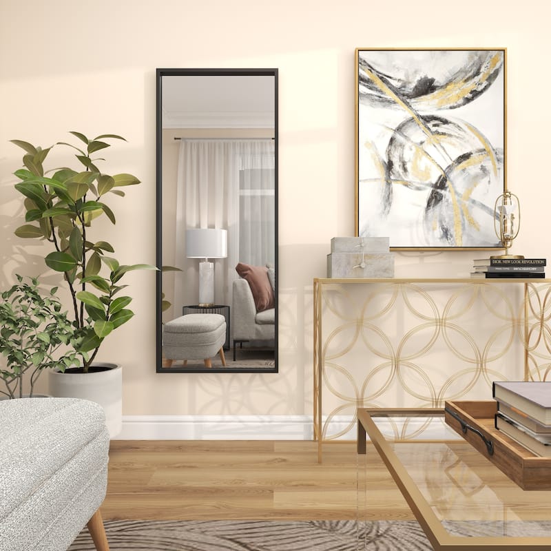 Black Metal Tall Room Floor Mirror