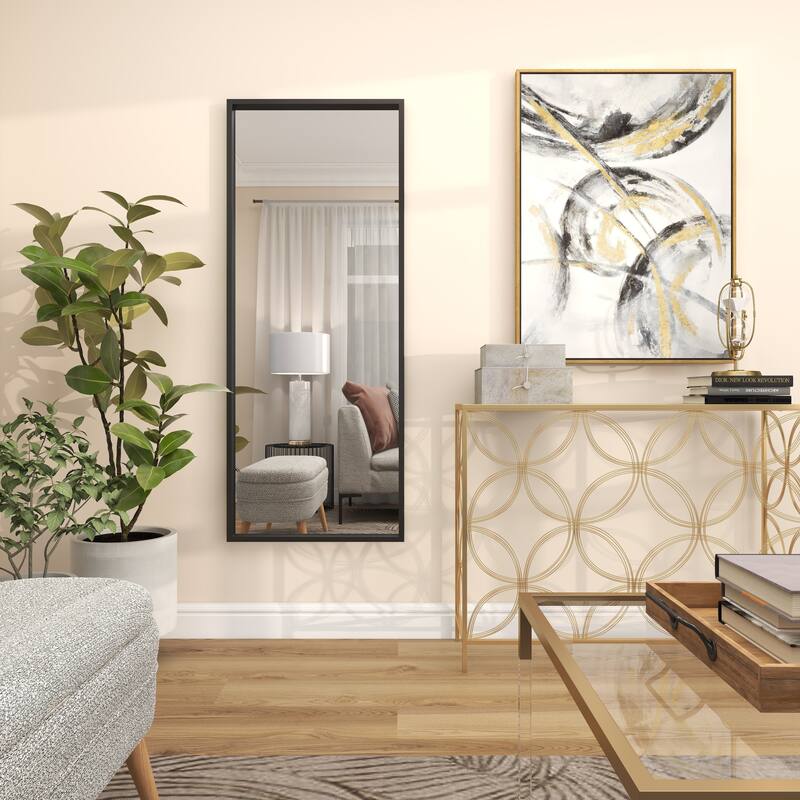 Metal Tall Floor Mirror - Black - Roche River Decor