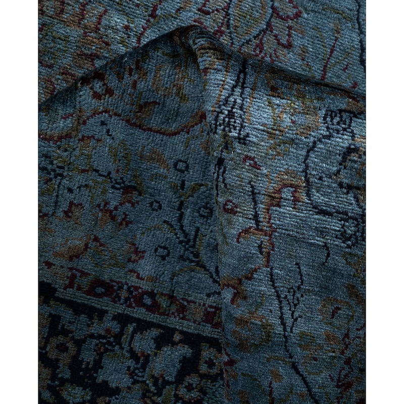 Overdyed One-of-a-Kind Hand-Knotted Runner Rug - Gray - 2' 5" x 8' 5"