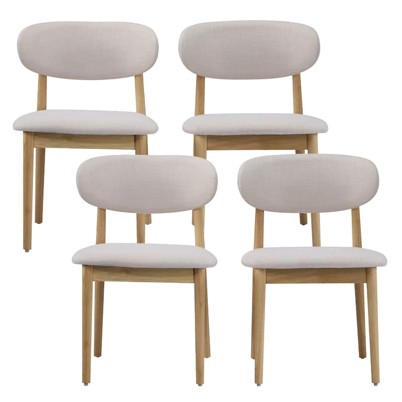 Christopher Knight Home - Caelum Upholstered Rubberwood Dining Chair with Solid Wood Legs