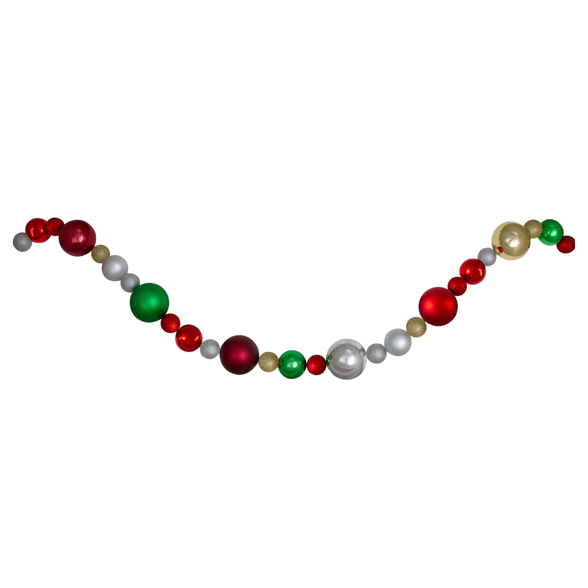 6' Colored Shatterproof Ball Artificial Christmas Garland Unlit