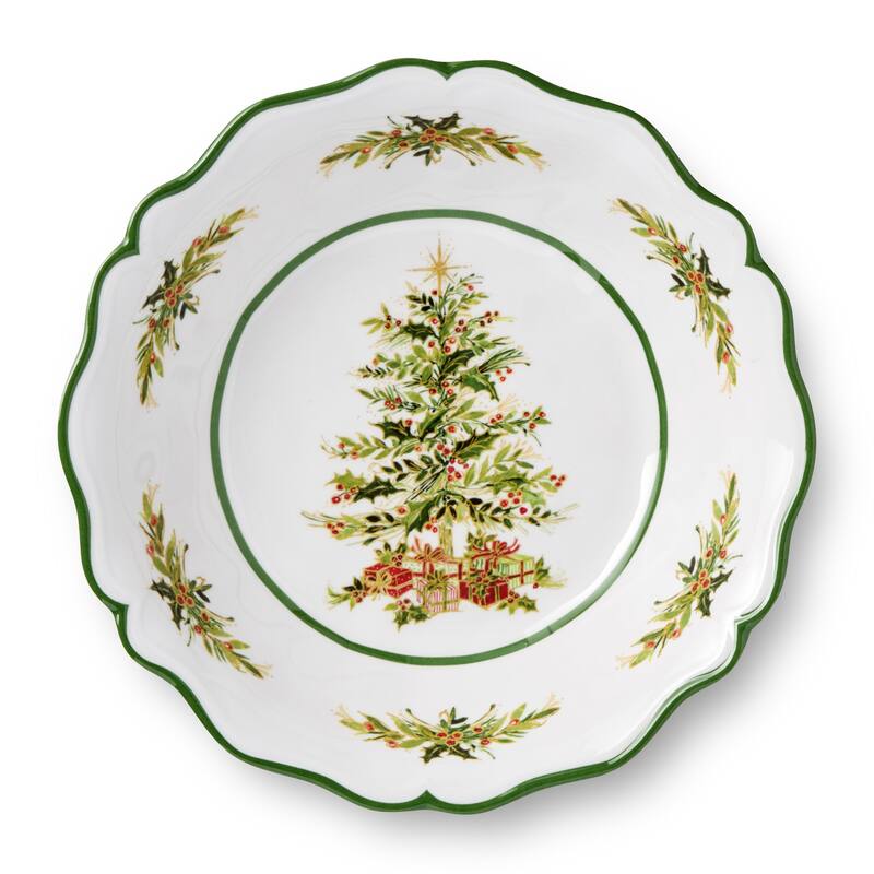 Certifed International Holly Tree Set of 4 Melamine All Purpose Bowls 8.5" x 2" - 8.25 L x 8.25 W x 2 H