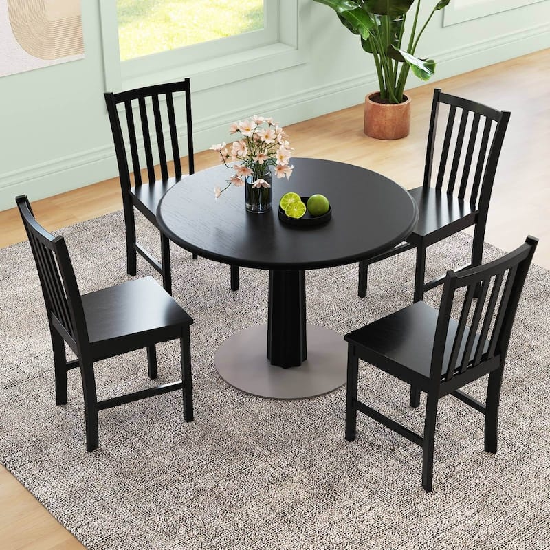 Costway Rustic Dining Chairs Set of 2 with Slat Tilt Backrest, Wide - See Details