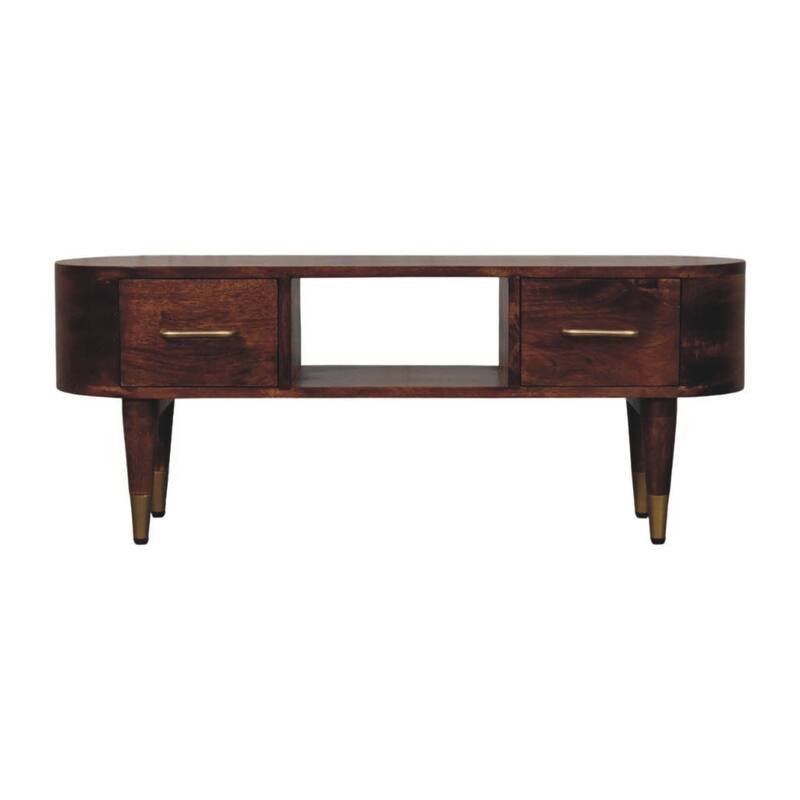 Artisan Furniture Solid Wood Two-Drawer Open-Slot Media Unit