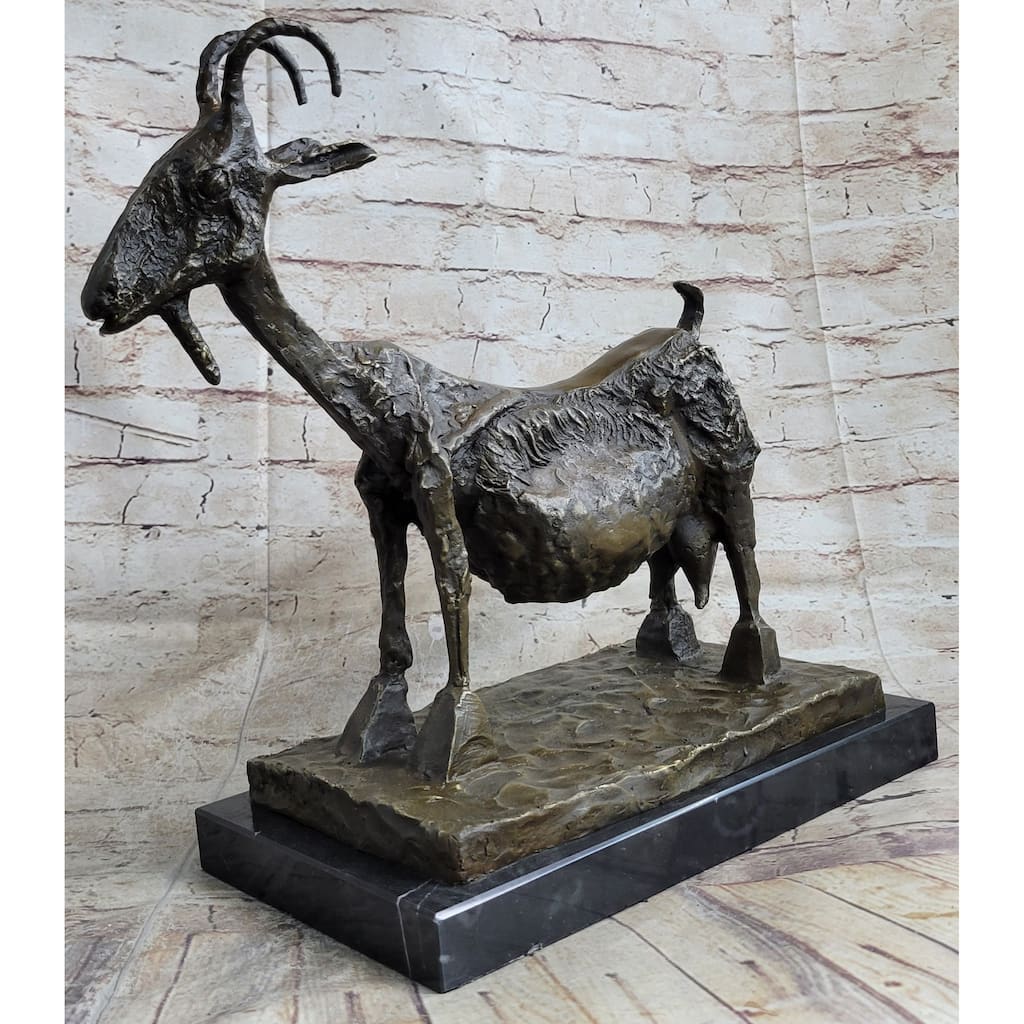 Pablo Pico She Goat 1952 Bronze Statue Sculpture Replica Figure Marble Base