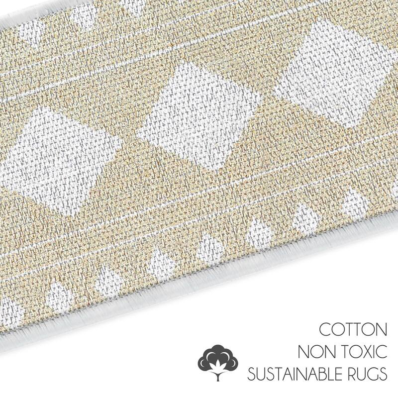 SussexHome Diamond Design 9" X 28" Stair Treads - 70% Cotton Anti-Slip Carpet Strips for Indoor Stairs-with Double Adhesive Tape