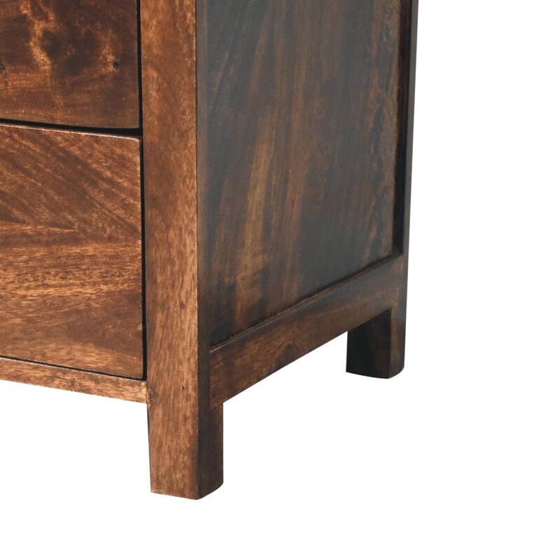 Artisan Furniture Solid Wood California Walnut Naya Bedside, Brown, 3 Drawers