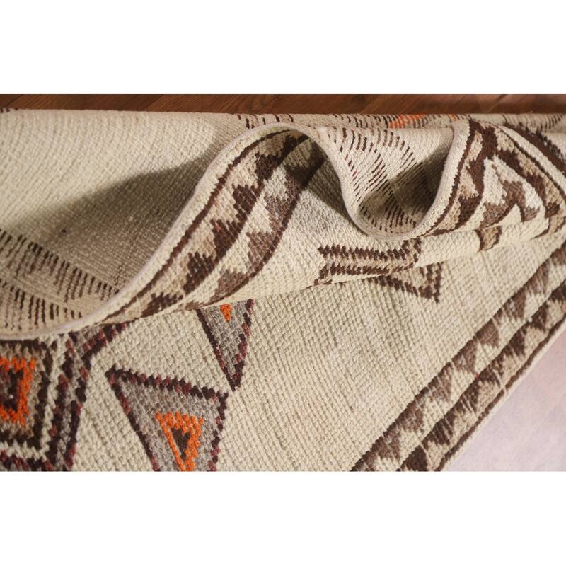 Natural Dye Anatolian Runner Rug Handmade Turkish Wool Carpet - 3'2"x 12'3"