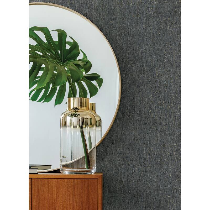 A-Street Prints Reuss Slate Faux Fabric Wallpaper