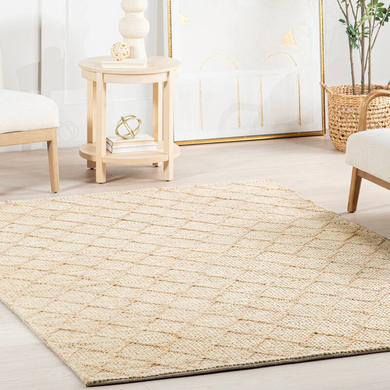 Home Conservatory Tiles Handwoven Jute Area Rug