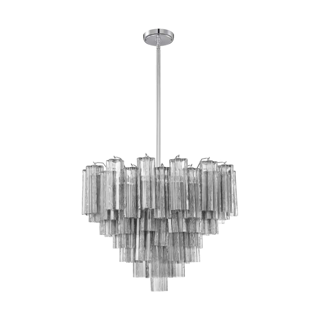 Addis 12 Light Polished Chrome Chandelier - 26.75"W x 21.5"H x 26.75"D