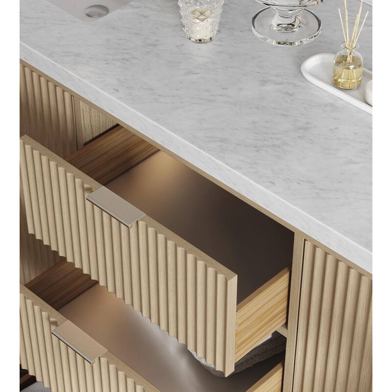 Ariel P73DCWRVO Milan 73" Free Standing Double Basin Vanity Set with