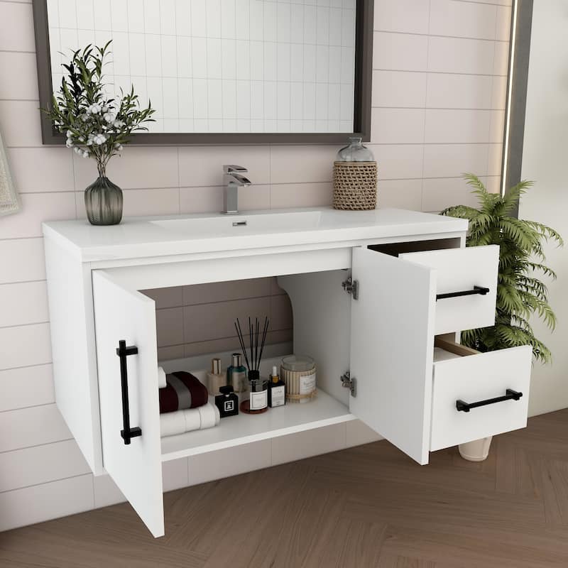 Victoria 42'' R Wall-mounted Vanity with Reinforced Acrylic Sink - 41.5