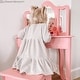 preview thumbnail 2 of 6, Little Lady Alessandra Medium Corner Play Vanity - Pink - 26"L x 11.625"W x 40"H