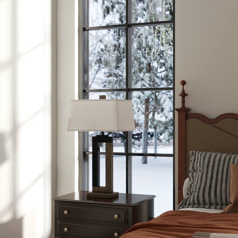 Set of 2 Table Lamp with Linen Fabric Shade