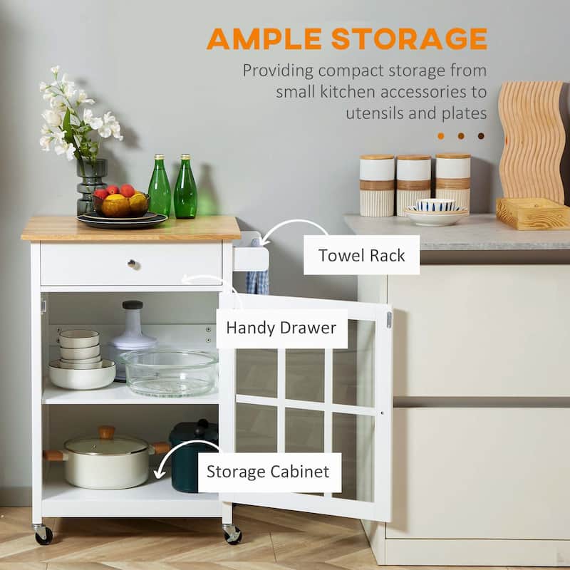 27" Rolling Kitchen Island Cart