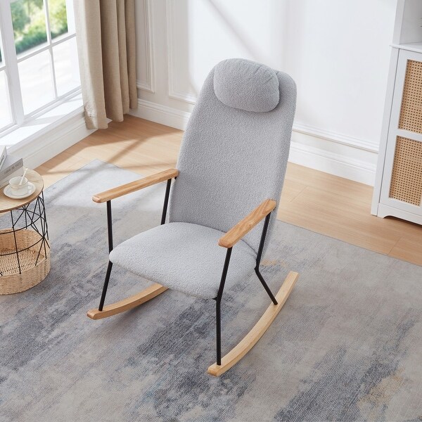 Adjustable Headrest Pillow Rocking Chair