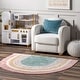 preview thumbnail 31 of 37, Nuloom Nydia SpinClean Circular Kids Machine Washable Area Rug 4' x 5' - Pink - Novelty
