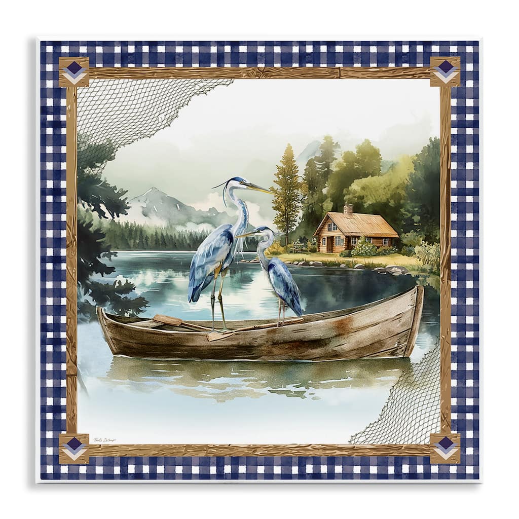 Stupell Herons on Boat with Tartan Wall Plaque Art Design By Nicole DeCamp