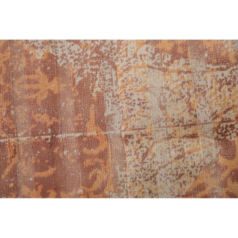 Striped Modern Abstract Indian Area Rug Handmade Wool Carpet - 5'0"x 8'1"