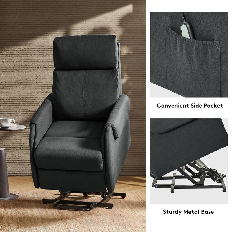 Irene Modern Lift Assist Power Recliner with Wired Controller and Side Pocket by HULALA HOME