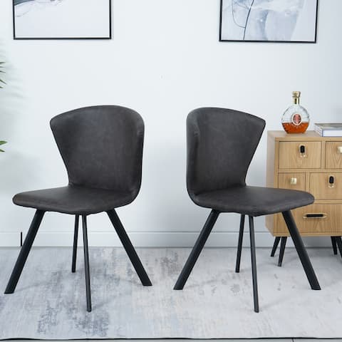 Modern Luxury Dining Room Chairs, PU Dining Chairs, Set of 2
