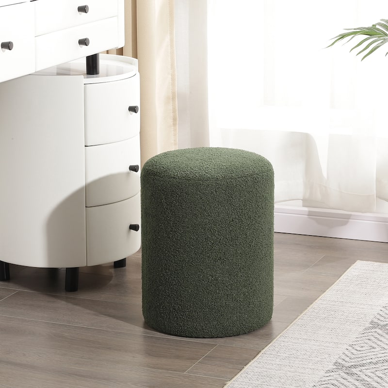 Adeco Ottoman Footrest Fabric Stool for Living Room Bedroom