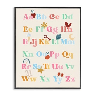 Stupell Fun Alphabet Chart Framed Giclee Art Design By Daphne Polselli ...