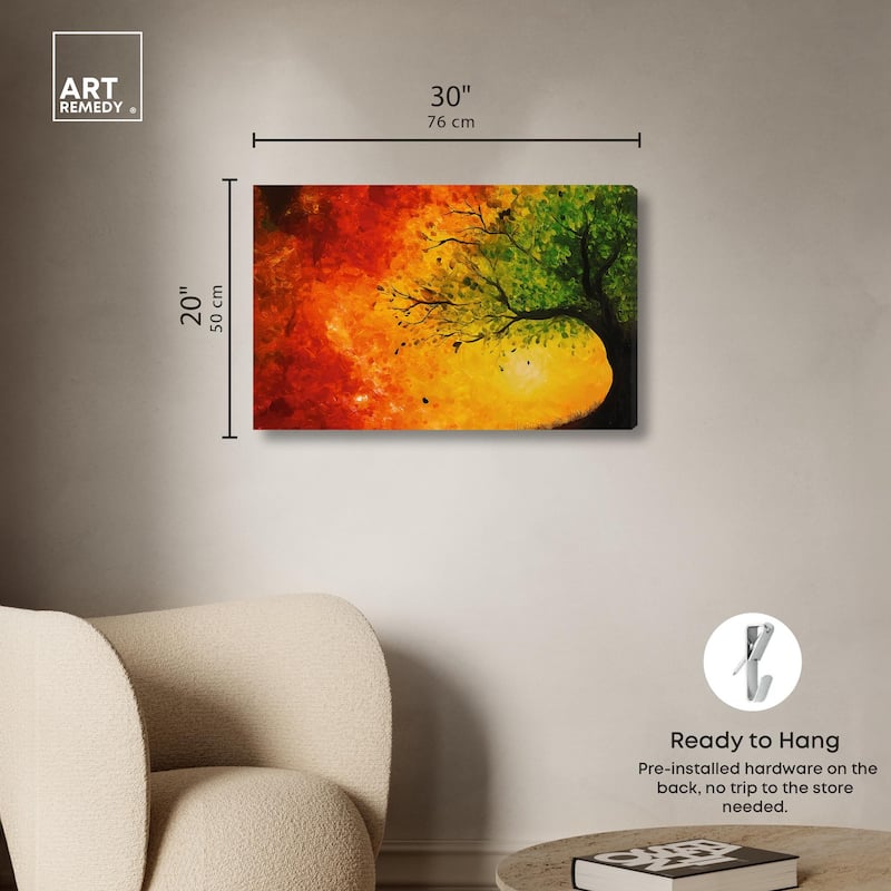 Fire and Ice Tree I Canvas by Art Remedy, Gallery Wrapped