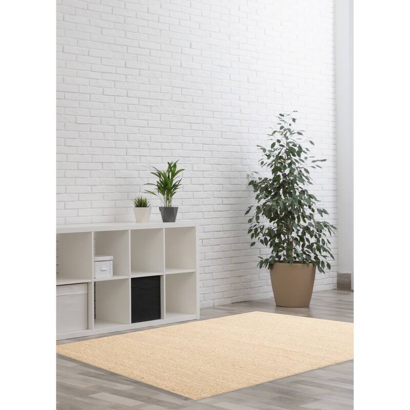 ECARPETGALLERY Braid weave Sienna Tan Wool Rug - 4'9 x 6'7