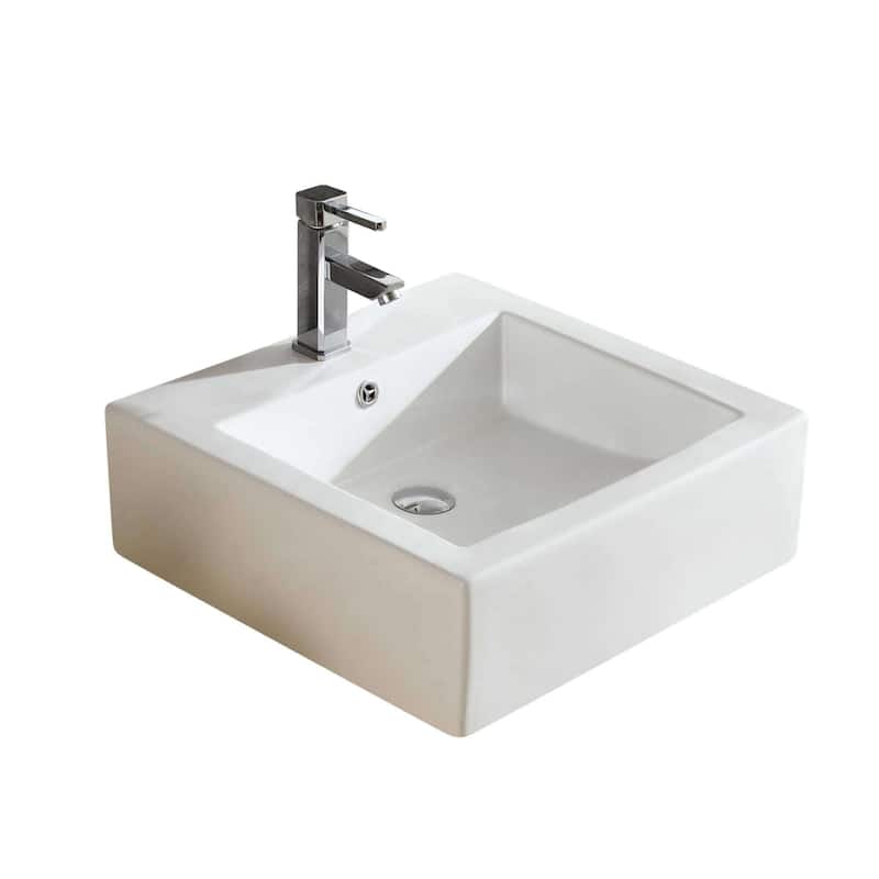 Fine Fixtures Ceramic White Bathroom Vessel Sink