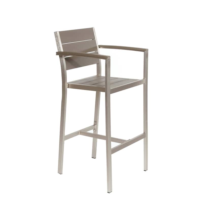 Kylo 18 Inch 4 Piece Outdoor Armchair, Polyresin Backs and Seats, Aluminum