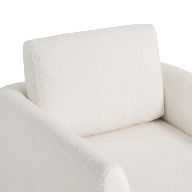 360°Swivel Accent Chair,Teddy Sherpa Round Armchair,Thick Padded Single Lounge Sofa,Upholstered Comfy Barrel Chair