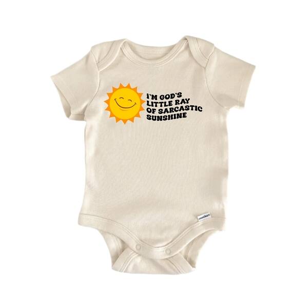 slide 2 of 6, Sarcastic Sunshine Jesus Religious God Christian - Baby Boy Girl Clothes Bodysuit Blue - 0-3M